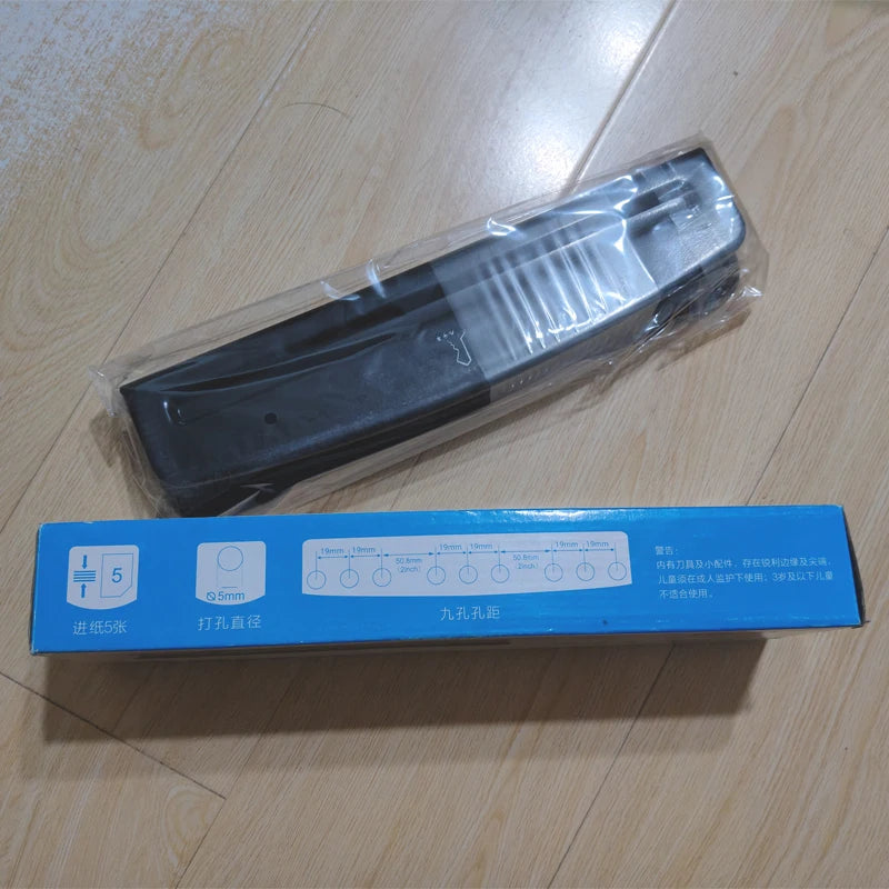 9 Hole Punch Portable Rectangle Paper Puncher for B5 Size Paper